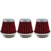 AHL Air Cleaner Air Filter 42mm Universal Oval Taper Type (3pcs Red)