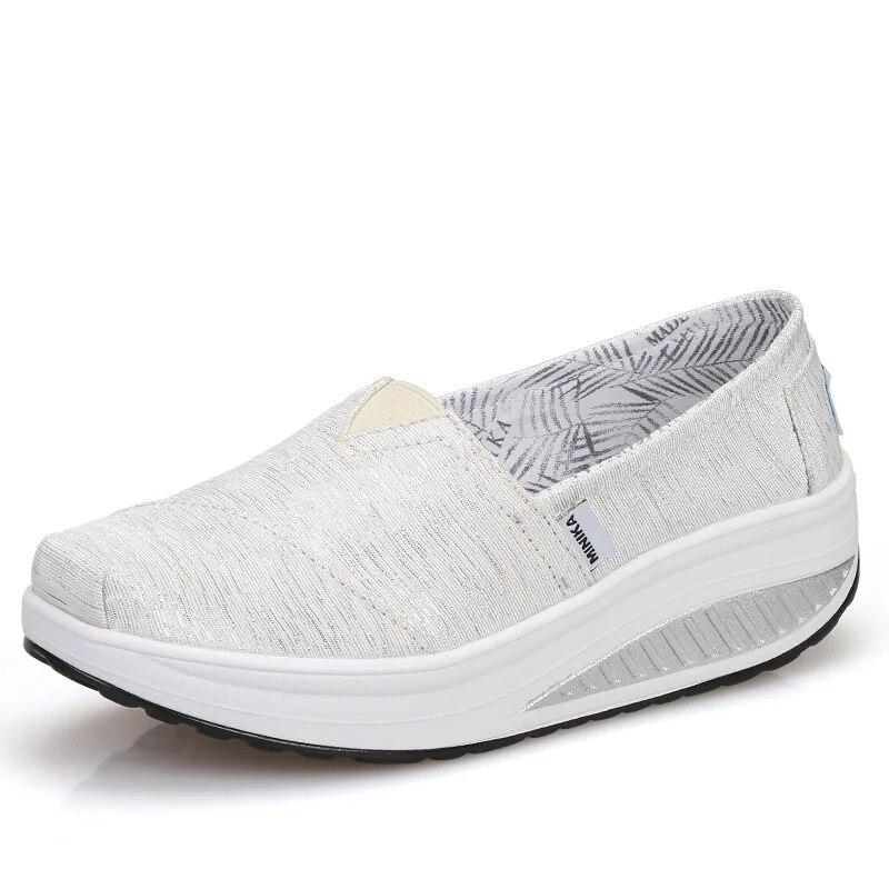 

Однотонная парусиновая обувь для женщин, весенние повседневные лоферы с круглой головкой, легкие прогулочные кроссовки больших размеров Zapatillas Con Plataforma 39