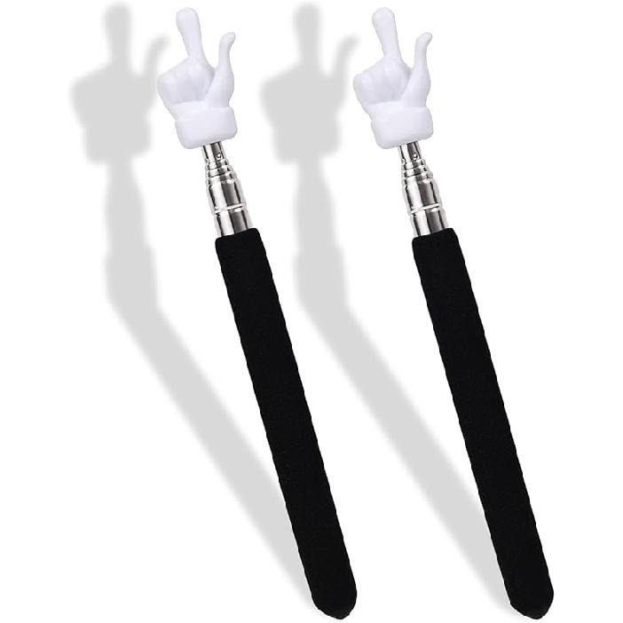 2 Pcs Telescopic Teacher Pointer Stick, Retractable Finger Pointer for Classroom Teaching, Extendable Pointer for Kindergarten and Elementary