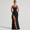 Spring New Fashion Sexy Sweet and Spicy High Slit Camisole Gown Dress Women