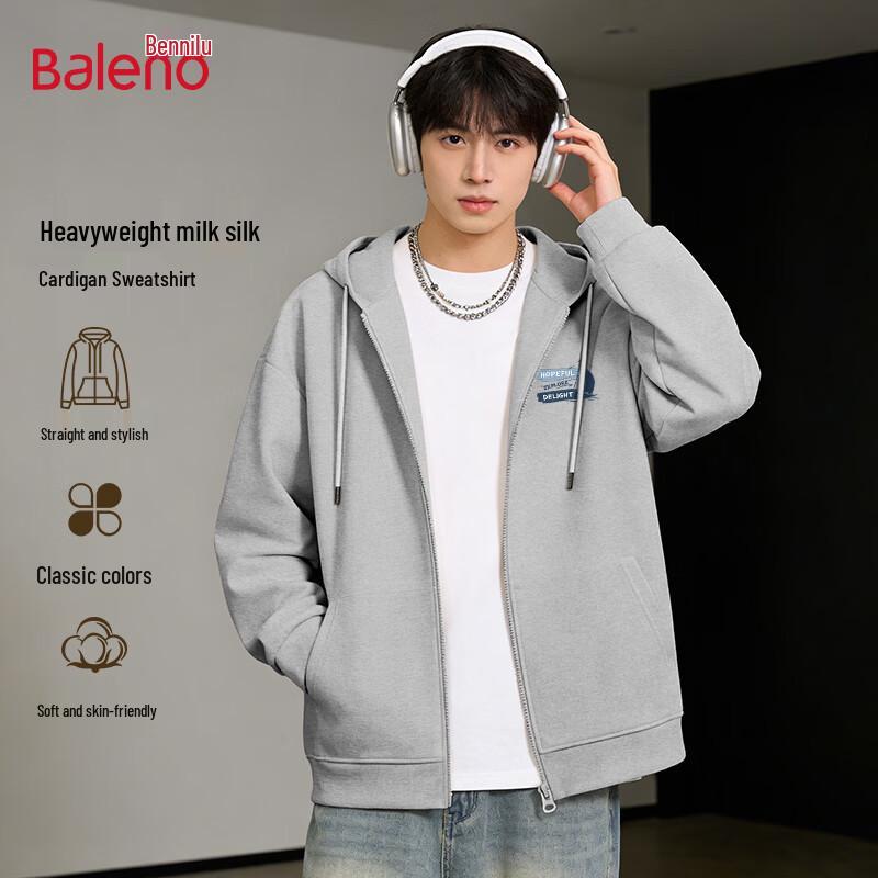 Baleno Herren BNL Segelboot Grafik Reißverschluss Kapuzenpullover