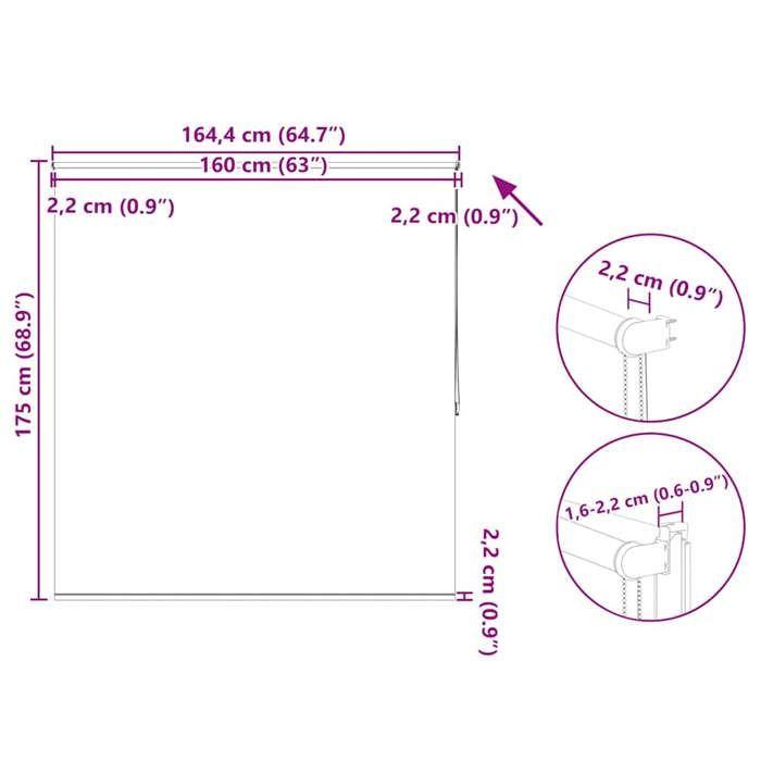 VidaXL Store Enrouleur Occultant 160x175 Cm Blanc Fenêtre Chambre À Coucher 240136