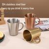 Korean Style 304 Stainless Steel Double Wall Beer Mug with Handle, Heat-Insulated, Anti-Scald for Household Use.