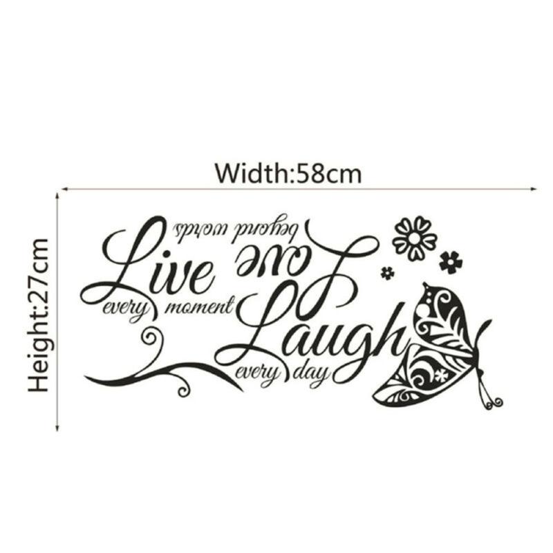 Pvc English Words Letters Wall  Stickers Creative Butterfly Decal Watercolor Removable For Living