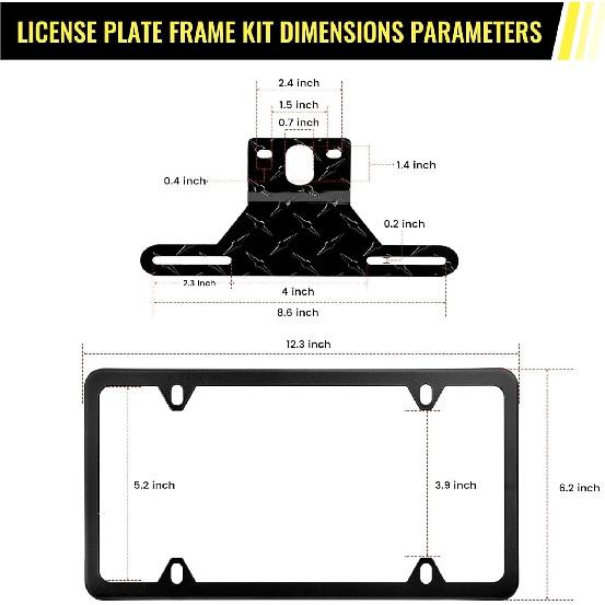 Trailer License Plate Bracket Holder Frame Kit for Boat ATV UTV RVs Trucks Utili