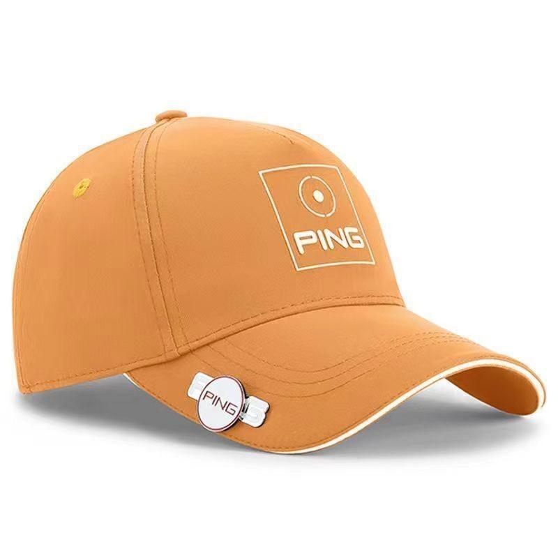 YZ Household PING Klassiek Heren Dames Zomer Golf Sneldrogend Ademend Hoed Mode Casual Vizier Petten oranje