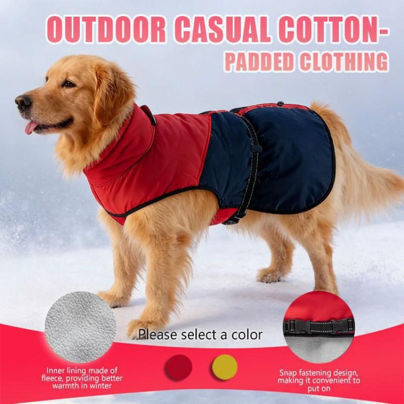 Winter Dog Coat Warm Padded Jacket Reflective Stripe Pet Clothes Large Dogs