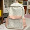 Contrast Dot Printed Student Schoolbag Large Capacity Backpack