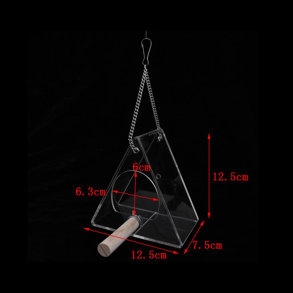Acrylic Parrot Bird Feeder without mess Automatic with Stand Round/Triangular