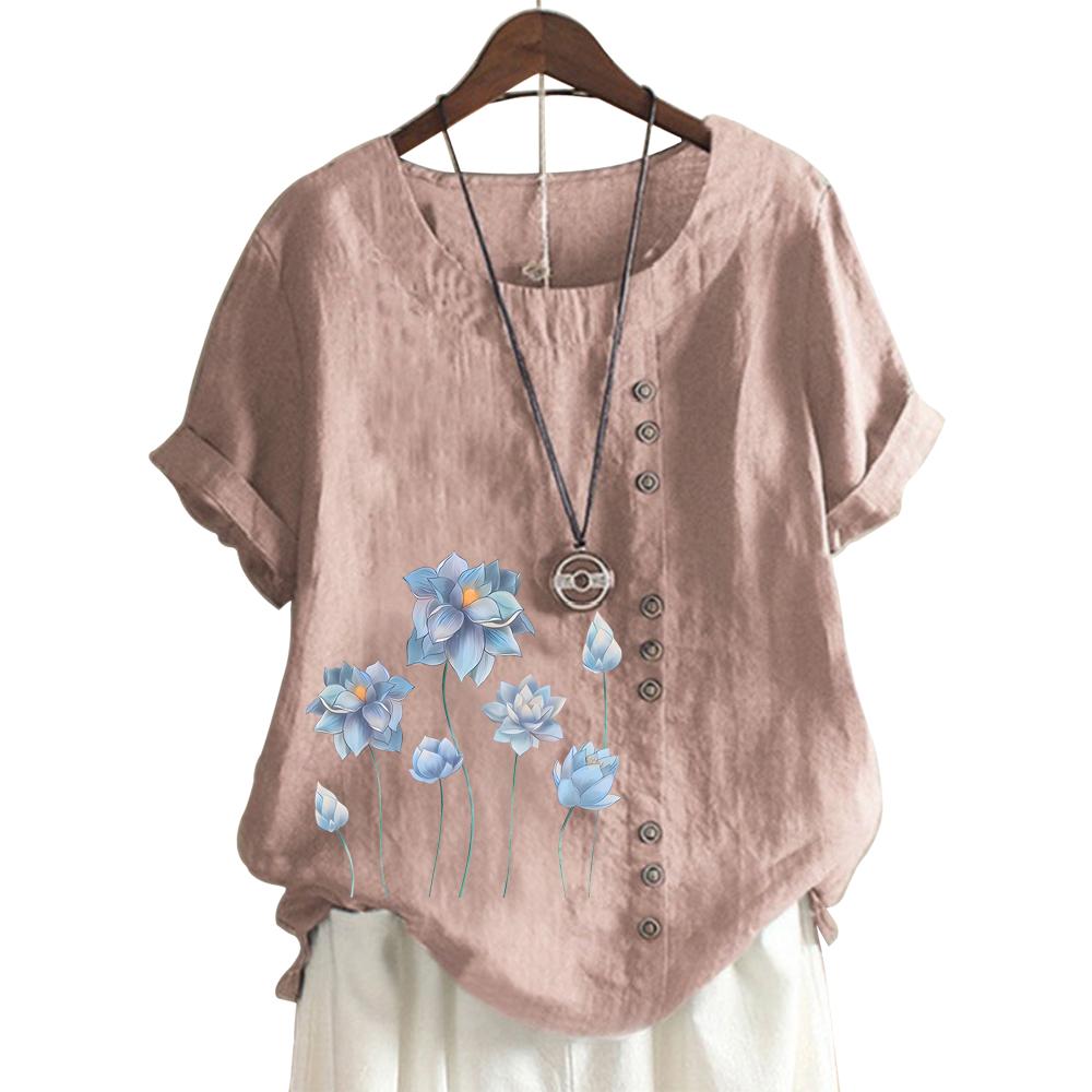 Women's Cotton Casual T-Shirt with Printed Design In 11 Colors