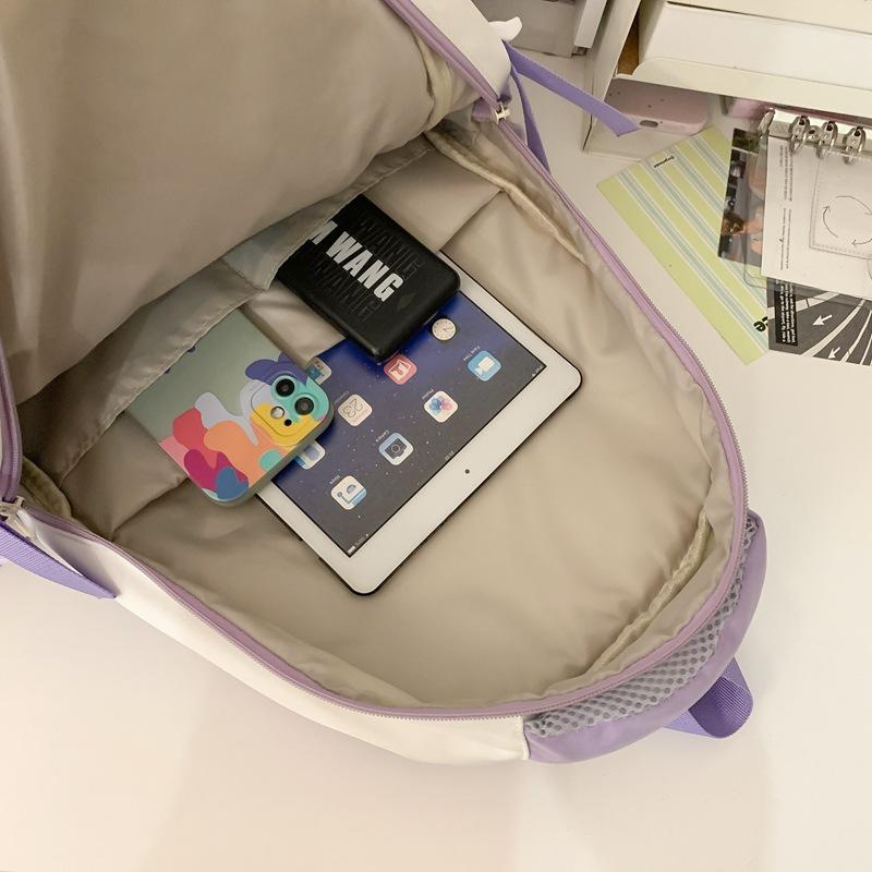 Schoolbag Girls Large Capacity Backpack Junior High School Student 1011 College Style School Bag Elementary School Student Leisure Fashion Travel