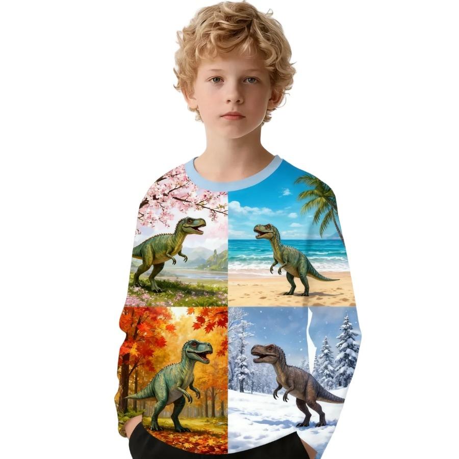 Kids Boys T-Shirt Cool Space Suit Dinosaur T Shirt Boy Clothes Summer Short Sleeve Tee Shirts Fashion Children's Clothing Tops
