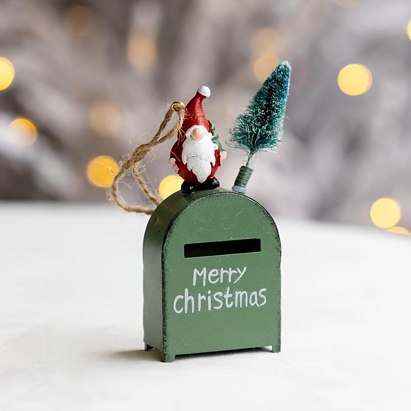 

Christmas Tree Decorations Nordic Iron Mailbox House Ornament for Christmas зелёный