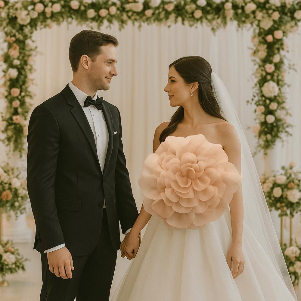 Elegant 37cm Artificial Peony Flower Large Satin Velvet Peony for Brooch Versatile DIY Wedding Dress Fake Flower Photo Props