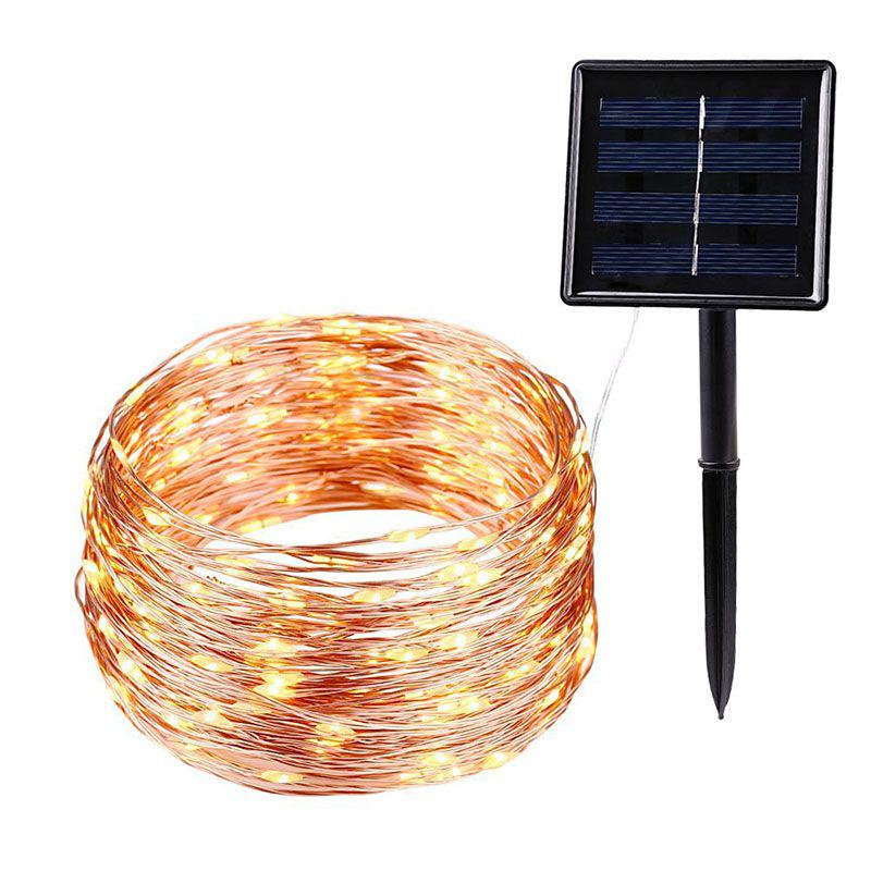 Powered Solar Copper Wire Lamp 50 100 Led 5m10m Copper Wire Light String Xmas