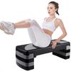 4 Level PP & ABS Gray & Black Aerobic Exercise Step Stepper Riser Gym Heavy Duty  Cardio Fitness Bench New