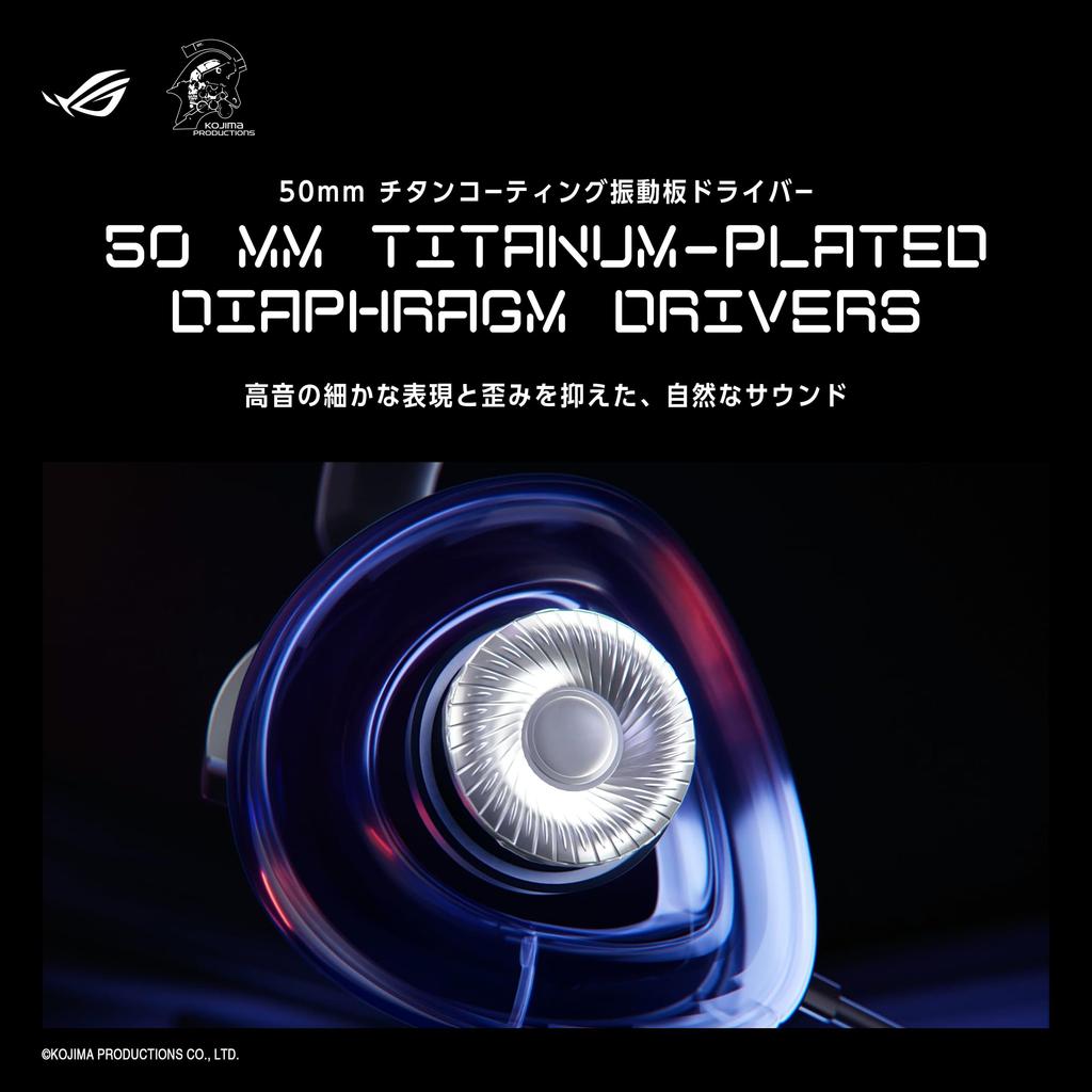 ASUS ROG Delta II-KJP Wireless Gaming Headset 50mm Drivers Bluetooth 2.4GHz Wired Detachable Microphone RGB Light Up to 110 Hours Fast Charging