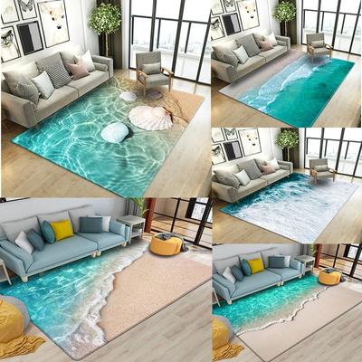 Tapis Imprimés Vagues de Plage pour Salon Tapis Chambre d'Enfants Tapis de Cuisine Tapis de Sol Tapis d'Entrée Moderne Décor Tapis de Maison Tapis de Salle de Bain