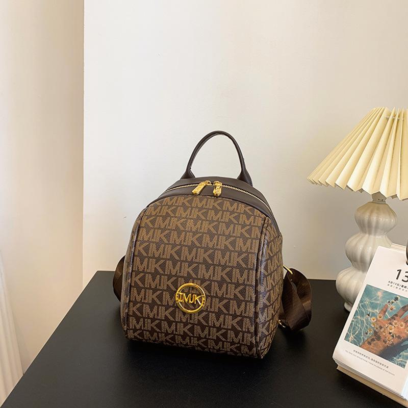 Fashion double shoulder women's bag, high-end women's bag, new retro letter printing casual women's large-capacity backpack