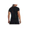 Under Armour טי שירט פולאובר צווארון עגול שרוול קצר לנשים טופים צבע אחיד לוגו רקום שחור 1369760-001