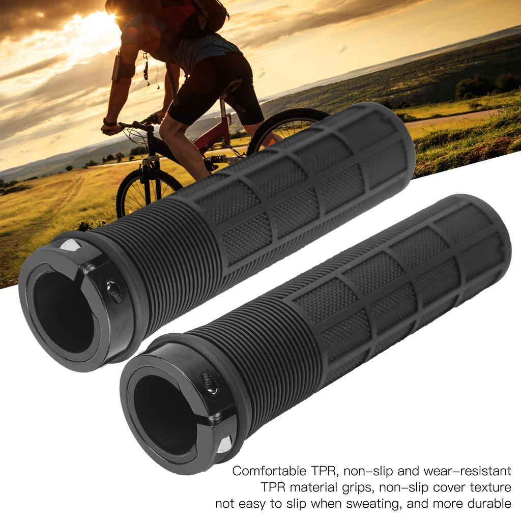 1Pair Mountain Bike Grips AntiSkid Single Lockon Handlebar Grips Riding Accessory