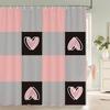 Romantic Heart-Print Shower Curtain with Hooks  Sweet Decor for Bathrooms, Reinforced Eyelets & Easy To Clean