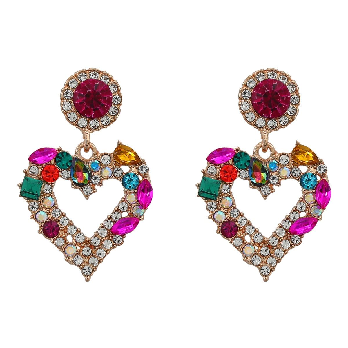 

Pinkdudu модные 3 цвета серьги-капли со стразами в виде сердца, романтические роскошные многоцветные серьги с цирконием, женские ювелирные изделия PD1323 разноцветный