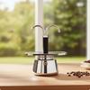 Italian Coffee Pot with Dual Spouts Stainless Steel Double Spout Espresso Maker Compact