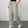 Pantalones de chándal de pierna ancha para mujer Pantalones cargo Cintura alta Pantalones de chándal Joggers holgados Pantalones largos casuales con bolsillos