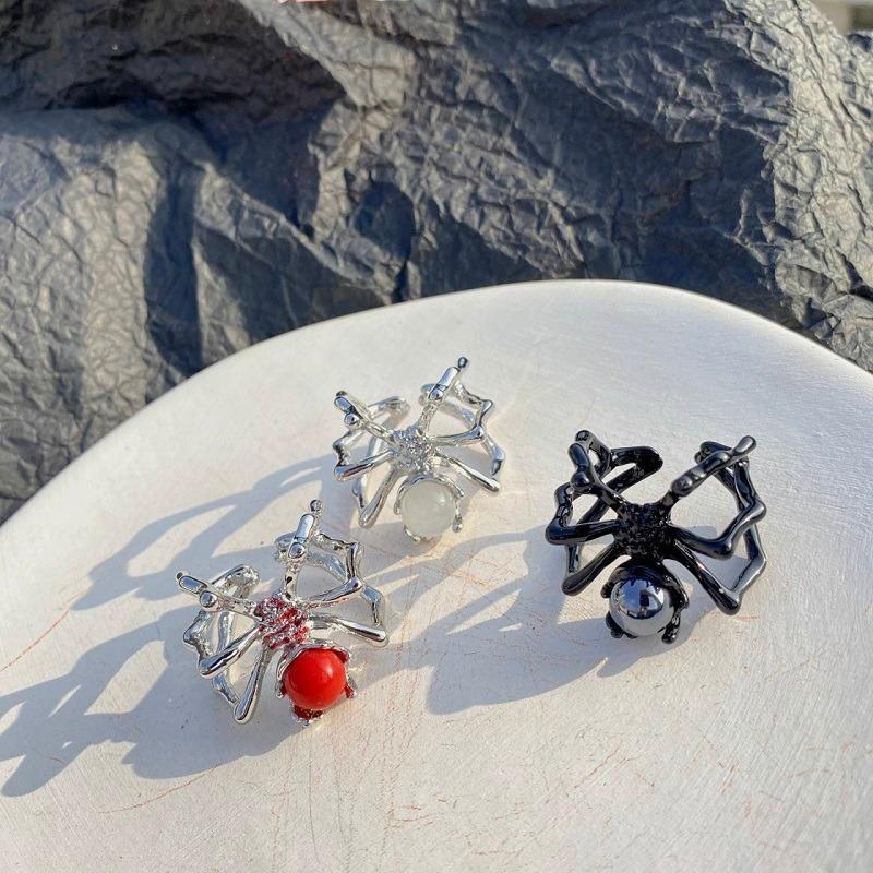 Ring For Women Gothic Punk Vintage Spider Ring Exaggeration Animal Finger Men's Adjust Hiphop Party Halloween Jewelry Decoration