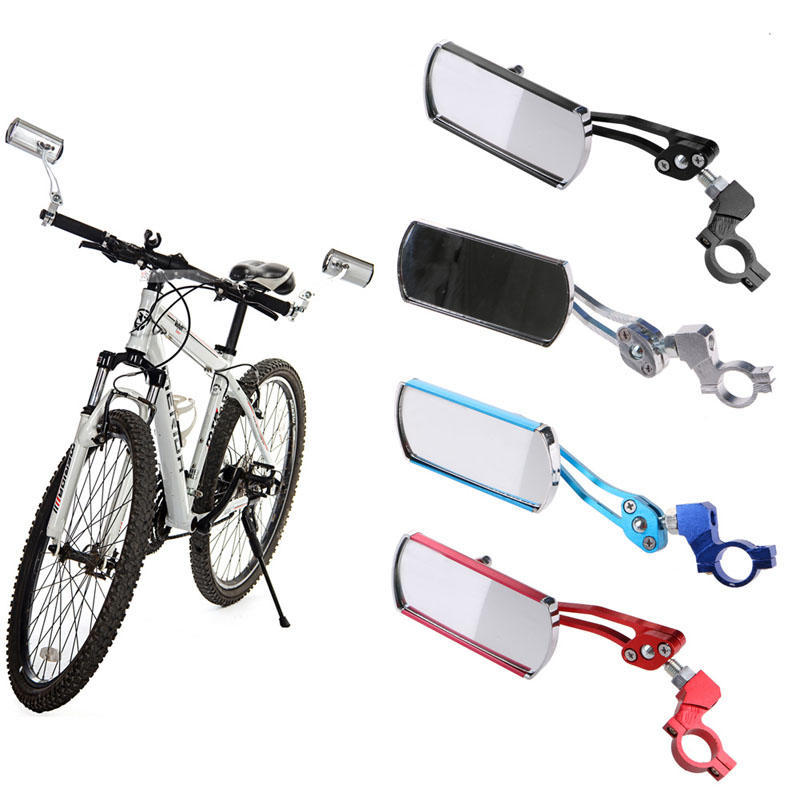 2PCS Bicycle Rear View Bike Cycling Handlebar Safety Rearview Mirror Rectangular