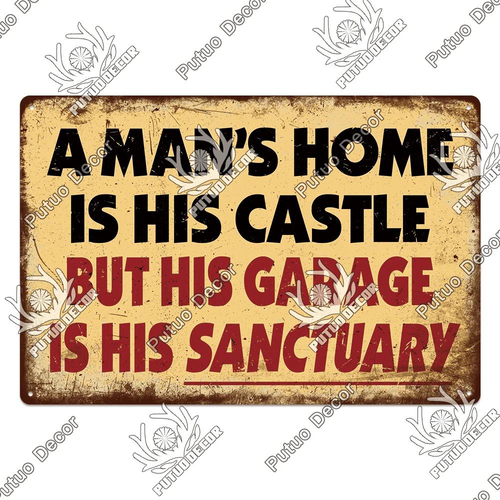 Putuo Decor Funny Sarcastic Vintage Posters Tin Signs Retro Plaque Metal Plate Wall Art Decor for Home Living Room Unique Gift