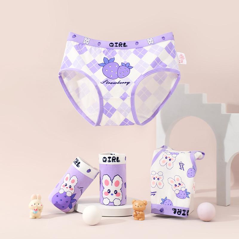 Girls' A-Class Pure Cotton Antibacterial Briefs for Toddlers and Kids