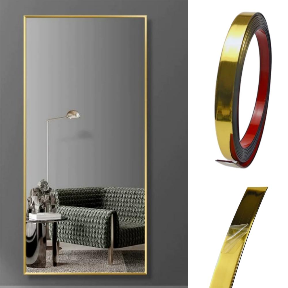 

1roll 5mX1.5cm Peel off and paste molded decorative strips, flexible self-adhesive background wall decorative strips 5mX1.5cm золотой