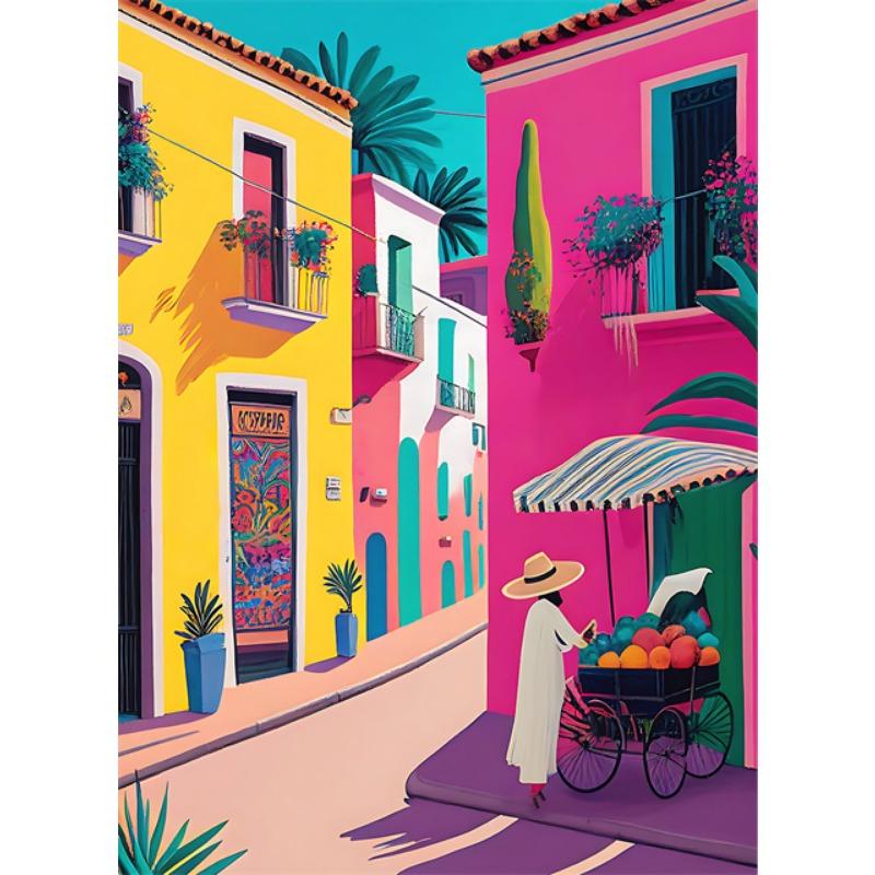 Modern Cactus Mexico Humanities Travel Landscape City Street Girls Posters Canvas Prints Art Abstract Mural Home Decor Wall Art