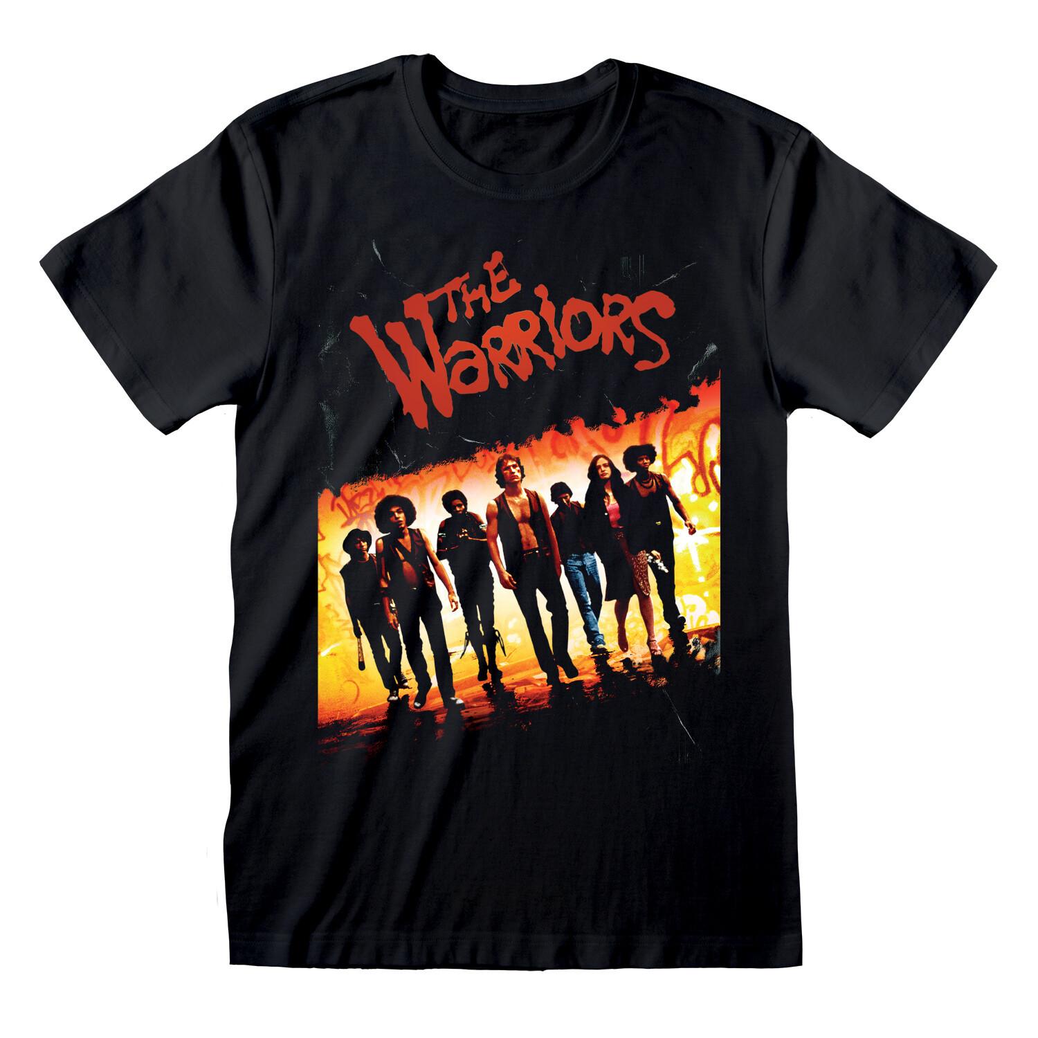 The Warriors Line Up Angle Black T-Shirt NEW OFFICIAL M
