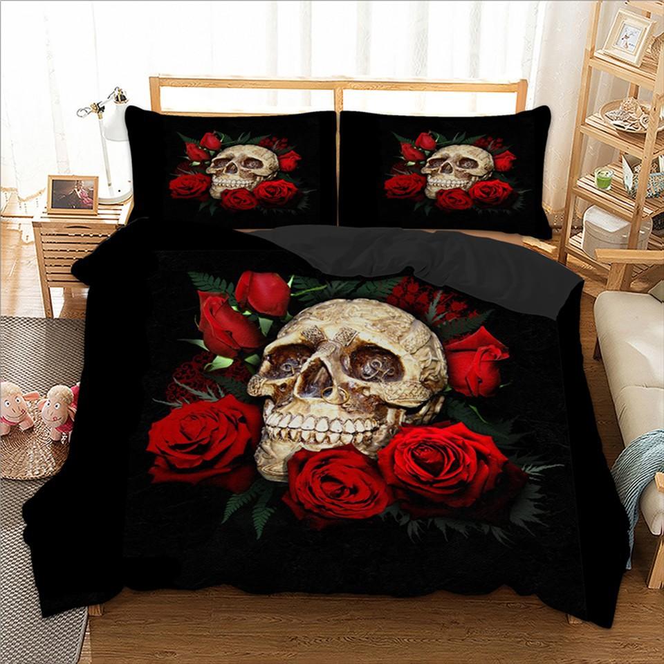 3D Digital Printing Quilt Set Three-Piece Skeleton