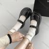 Comemore Retro Heightening Thick Bottom Loafers for Women Spring Autumn Casual Round Head High Heels Mary Janes Single Shoes
