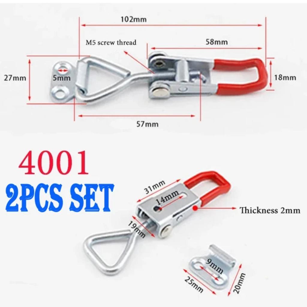 2/4/8 Pcs Drawer Latch Box Lock Clasp Adjustable Deadbolt Hasp Metal Toggle Quick Release Clamp Anti-Slip Push Pull Clamp Tools