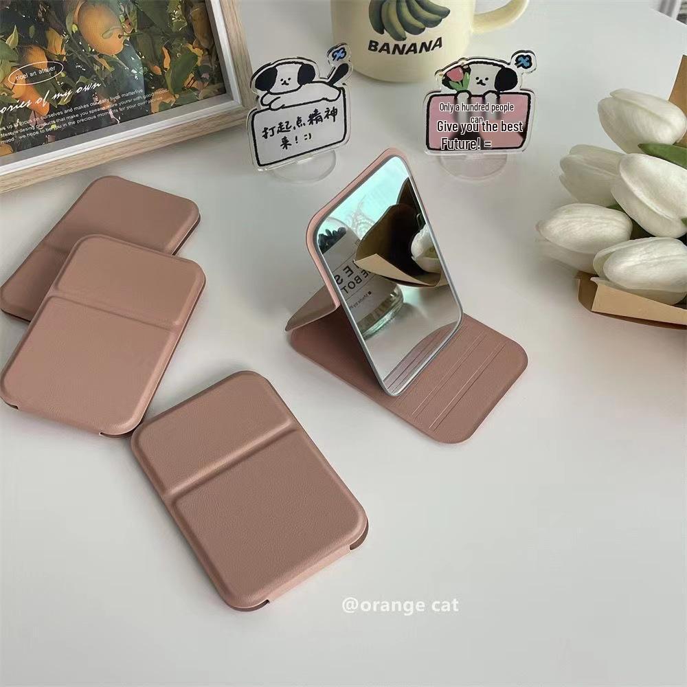 Compact Folding Makeup Mirror with Comb for Students and Travel