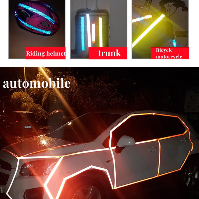 15 mm/30 mm DIY reflekterende klistremerker for biler, motorsykler, elektriske sykler, hjelmer, refleksremser Sikkerhetsadvarsel felgdekaltape