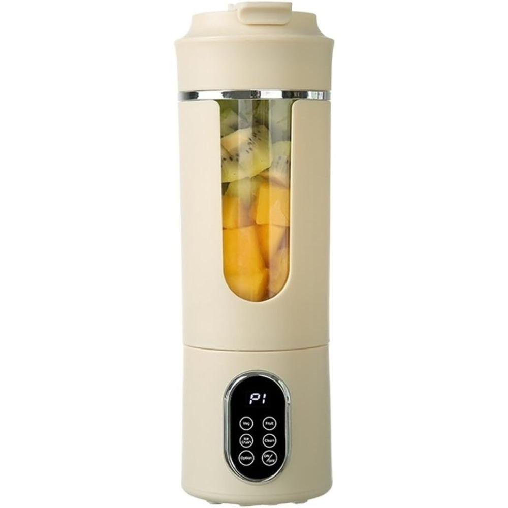 

Portable Juicer 530ml, 12-Blade Electric Juicing, Juice Maker for Home Office Travel(Beige) білий