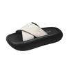 Premium silver platform slippers women's summer wear 2025 new fashion sandals French beach slippers