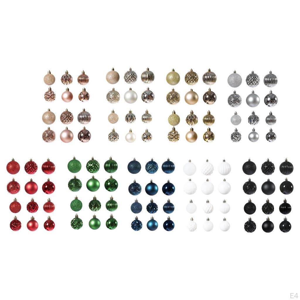 48 Pieces Christmas Balls Pendant Shatterproof for Party Wedding Decor