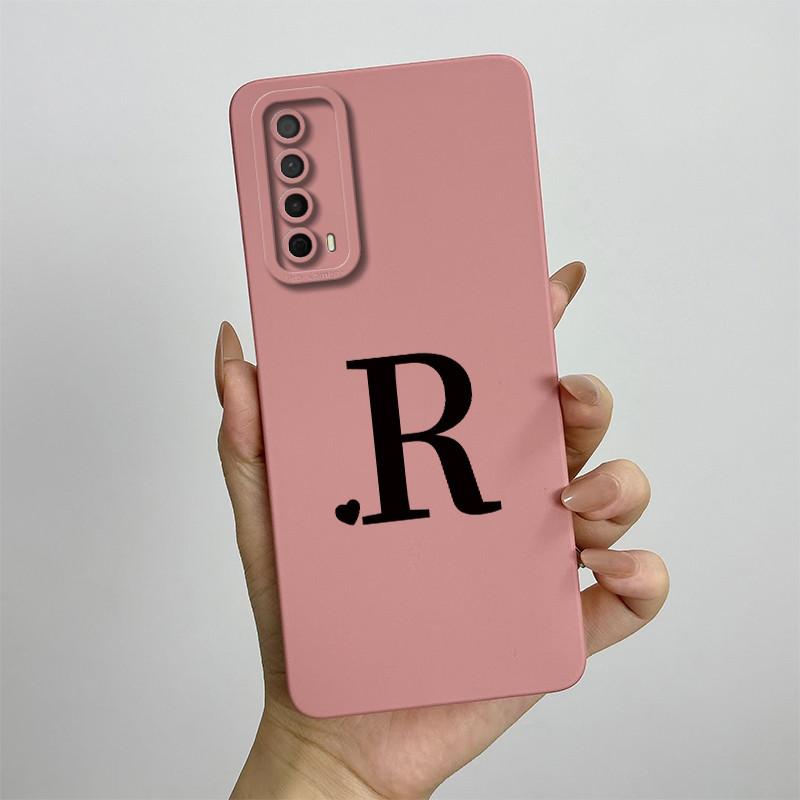 For Huawei Y7a Case Huawei P Smart 2021 Phone Case PPA-LX1 Luxury Letters Square ShockProof Soft TPU Silicone Back Cover Fundas