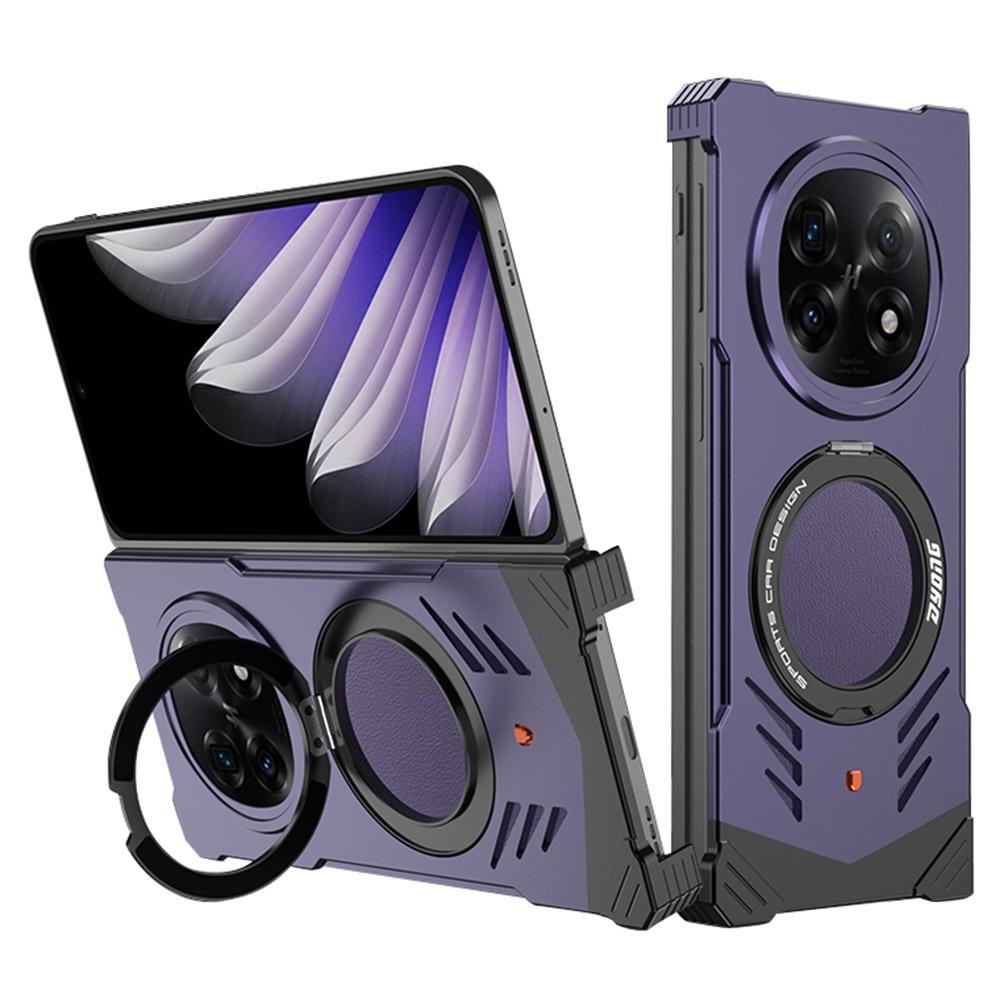 DYONG Για Oppo Find N5 5G Μεταλλική Θήκη Χωρίς Πλαίσιο Κοίλη Απαγωγή Θερμότητας Κάλυμμα Τηλεφώνου με Στήριγμα