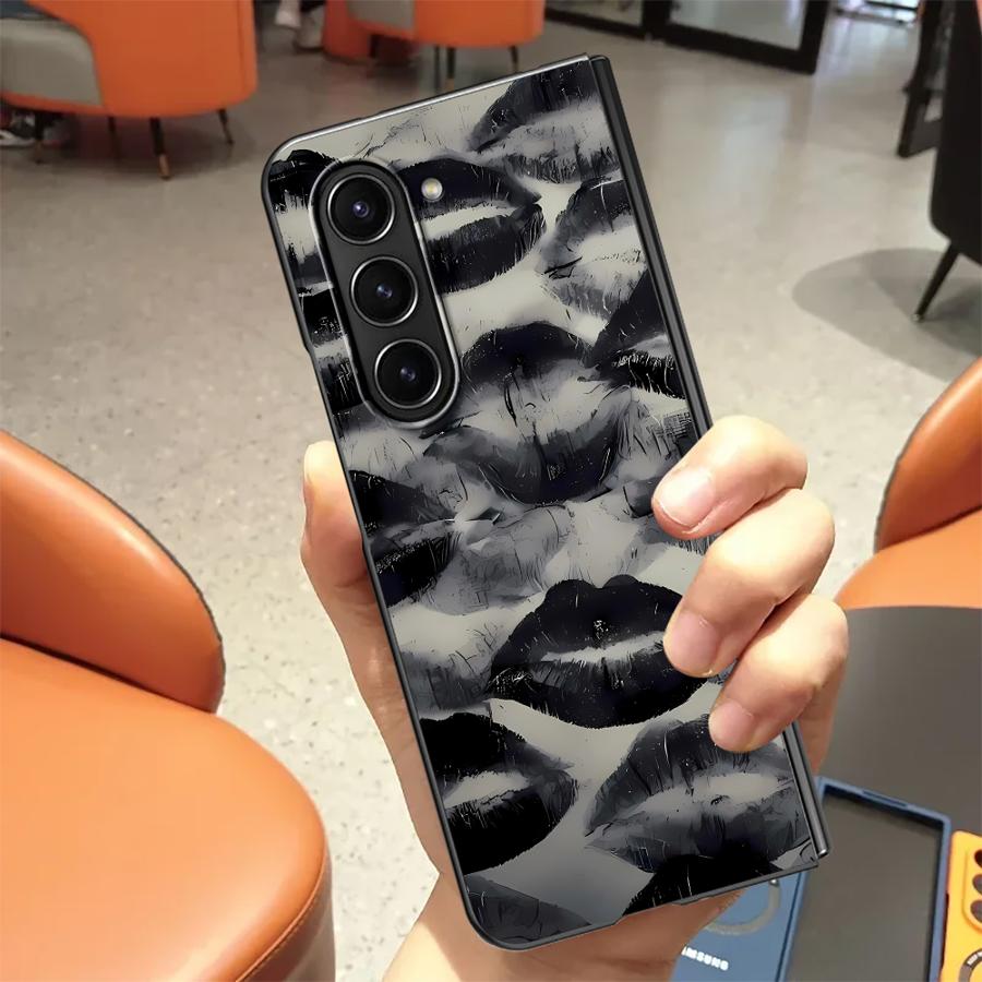 Creativity Lip Print Case for Samsung Galaxy ZFold6 ZFold7 ZFold3 ZFold4 Z Fold 7 6 5 4 3 ZFold5 Back Phone Cover