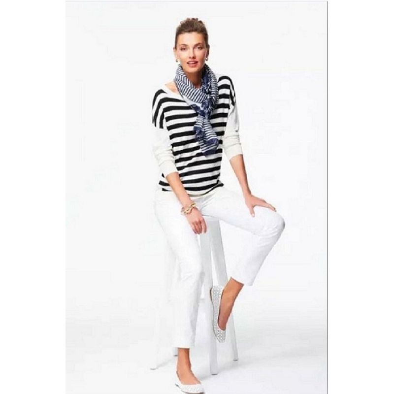 

Cotton Elastic Knitting Long Sleeves T-shirt Spring/Summer Stripes Base Clothing European and American plus Size Women s Clothes Plaid Elegant 639 Black Stripes L