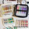 Blue Fruit Large Capacity Pen & Pencil Case - Transparent Japanese Style Badge & Art Bag