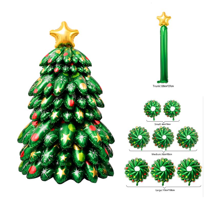 Christmas Theme Party Balloons Decorations Green Christmas Tree Foil Balloon Merry Xmas Party Supplies 2025 New Year Party Decor